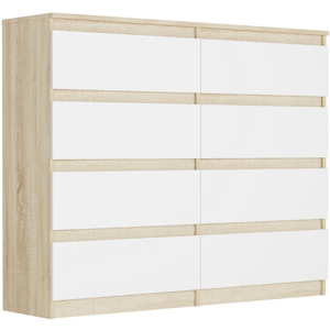 Komoda s 8 zásuvkami R-120-S8 - různé barevné varianty sonoma mix biela
