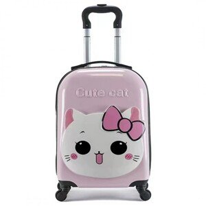 Dětský cestovní kufr na kolečkách s teleskopickou rukojetí - CUTE CAT
