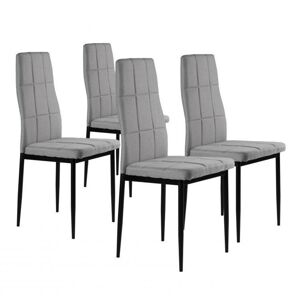 Sada 4 židlí ve světle šedé barvě s moderním designem