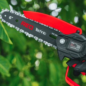 Vodicí lišta RED TECHNIC se 2 řetězy pro akumulátorové řetězové pily 10 cm