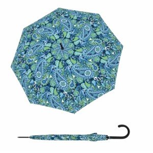Doppler Fiber Flex Long AC Paisley blue - dámský holový vystřelovací deštník