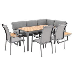 Doppler EXPERT PLUS AVERSA TEAK - zahradní 6-dílná hliníková jídelní souprava