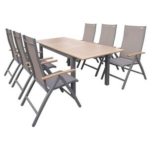 Doppler EXPERT WOOD - zahradní hliníková sedací souprava 6+1