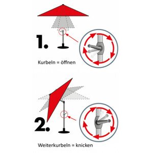 Automatický naklápěcí slunečník s klikou Doppler ACTIVE 280 cm - antracit