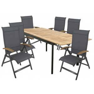 Doppler CONCEPT YELMO FSC 6+1 - zahradní sedací souprava (hliník/teakové dřevo)