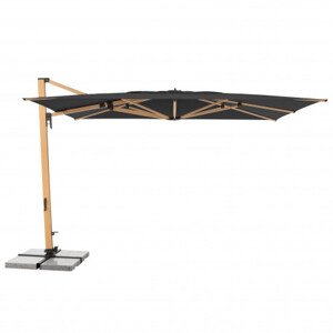 Výkyvný zahradní slunečník s boční tyčí Doppler ALU WOOD XL 4x3 m - antracit