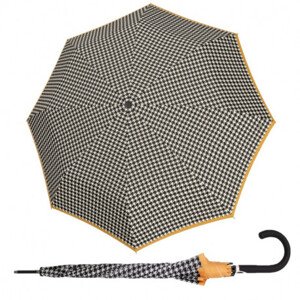 Doppler Fiber Flex AC ELEMENT - dámský holový vystřelovací deštník, šedá, káro / kostka