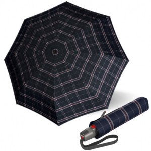 Elegantní dámský plně automatický deštník - Knirps T.200 CHECK NAVY