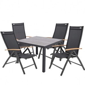 Hliníková sedací souprava 4+1 Doppler BERGAMO EXPERT WOOD