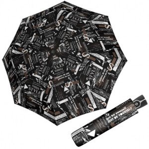 Doppler Fiber Magic Scribble Black - dámský plně automatický deštník