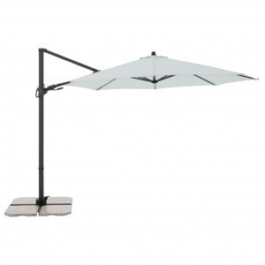 Zahradní slunečník s boční nohou Derby DERBY DX 335 cm- světle šedý
