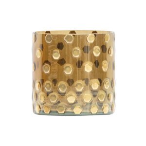 Shimmer svícen sklo mosaz malý