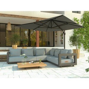 Hacienda set slunečník šedý 300x400 cm